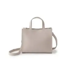 一枚革風スクエアトート　グレー