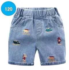 恐竜柄ハーフパンツ 120cm デニム 子供　大人気　ワイド　キッズ　韓国