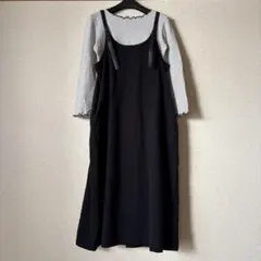 design aera デザインアエラ　ブラックキャミワンピース