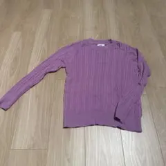 koe パープル リブ編み 長袖ニット