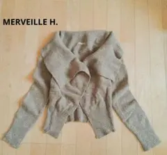 MERVEILLE H.　ラムウール100%　ニットカーディガン　ブラウン系