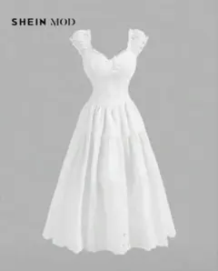 SHEIN ホワイト フリル ワンピース