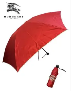 【美品】 【希少】Burberrys バーバリー 折り畳み傘 赤 シャドーホース