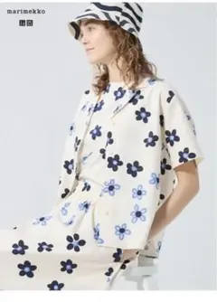 リネンブレンドオープンカラーシャツ