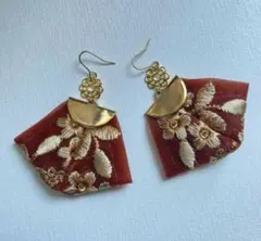 インド刺繍リボンピアス タッセルピアス フックピアス ピアス インド刺繍リボン