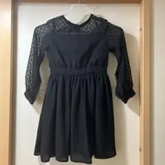 L サイズ♪120センチ黒 レーススリーブ フォーマルドレス♪グローバルワーク