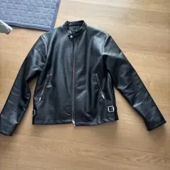 シングルライダースジャケット ブラック フェイクレザー
