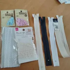 手芸素材セット ボタン・ファスナー・レース　入園入学