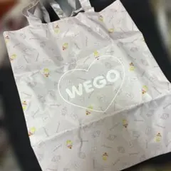 WEGO トートバッグ サブバッグ レッスンバッグ A4 通学 紫 総柄のサムネイル