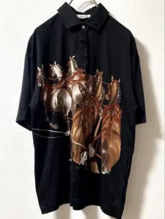 HERMES エルメス 貴重 ヴィンテージアーカイヴ ポロシャツ 黒 Mサイズのサムネイル