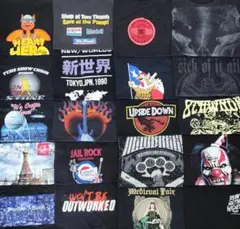 MIX151 US古着 黒 ブラック 半袖Tシャツ まとめ売りMIX 20枚