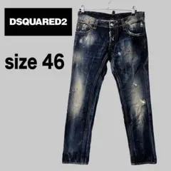 ★新品未使用品★DSQUARED2 ディースクエアード 44　ペイント　ダメージ DSQUARED2 ディースクエアード メンズ ダメージ ペイント ボタン