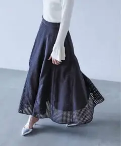ラトータリテ　フレアスカート　チェックスカート　シアースカート