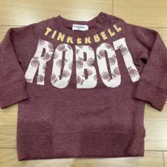 TINKERBELL ロボットプリント 裏起毛トレーナー 80