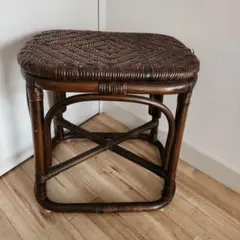 ラタン製長方形スツール