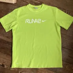 【非売品】Nike RUN42 蛍光グリーントップス S