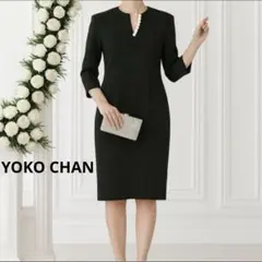 【美品】ヨーコチャン　スリットネック　パールデザインワンピース　サイズ38 フレアスリーブパールスリットラインドレス – YOKO CHAN
