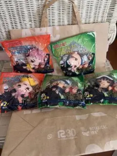 呪術廻戦 マスコットぬいぐるみ 5個セット　ラウンドワンコラボ