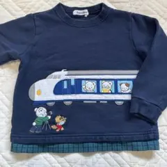 ファミリア　JR 新幹線　電車刺繍トレーナー ファミリアチェック　110