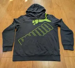 PUMA フード付きパーカー ブラック/グリーン