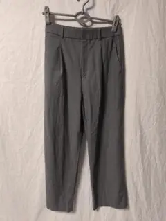 ユニクロ タックワイドパンツ グレー レディース M