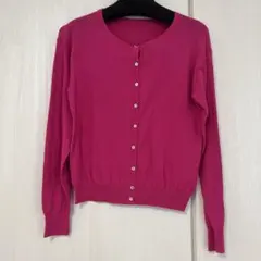 新品　earth music & ecology ダークピンク カーディガン S