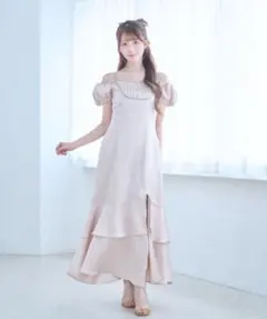 シフォンフリルカタアキペプラムブラウス dazzlin アイボリー - メルカリ