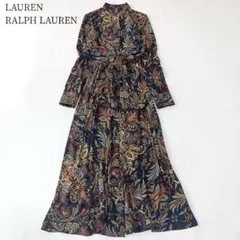 ローレンラルフローレン☆カシュクール ストレッチ 花柄 ワンピース