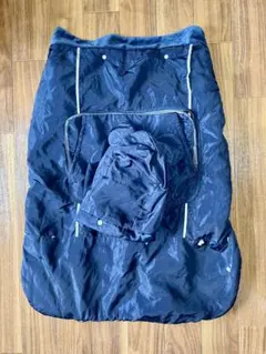 抱っこ紐 ベビーケープ ベビーカー ネイビー フリース素材 防寒 取外しフード付