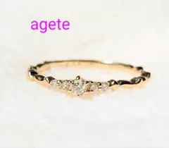美品✨agete アガット ルミナスリング K18ダイヤモンド0.08ct 5号 アガット agete クラシック ルミナス リング ダイヤモンド