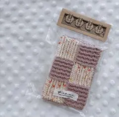 【SALE】ポケットティッシュポーチ ( ピンク かぎ編み )