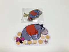 ディズニー　イーヨーのヘアクリップとシールセット