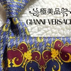 【未使用級✨】ジャンニヴェルサーチ バロッコ ロゴ総柄 濃紺黄青赤白 イタリア製