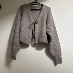 Samansa Mos2 ショート丈ニットカーディガン F