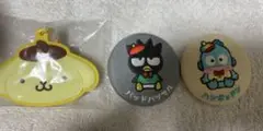 ポムポムプリン　ミラーキーホルダー　バッドバツマル　ハンギョドン　刺繍　缶バッチ