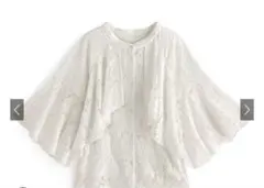 GRL 花柄レースフレアスリーブケープ風ブラウス[gf55]