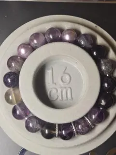 【kamone】フローライト・パール ビーズブレスレット 16cm