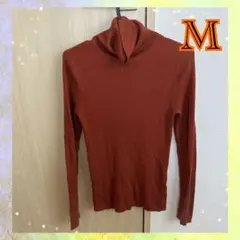 良品　タートルネック リブニット セーター　アースカラー　大人カジュアル　冬服