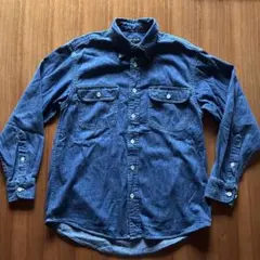 オールド　ユニクロ デニムシャツ　ブルー M ワークシャツ　00’