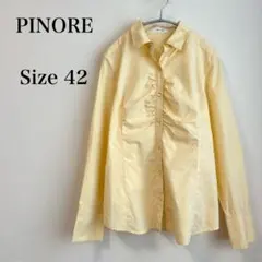 PINORE ピノーレ 長袖シャツ 大きいサイズ 綿100% イエロー XLのサムネイル