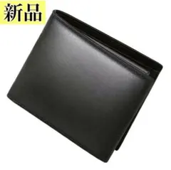 本革⭐️財布 二つ折り財布 メンズ コンパクト 薄型 ウォレット ギフト ブラック