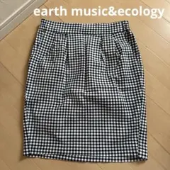 earth music&ecology　スカート　L　タイト　ミニ　チェック　綿