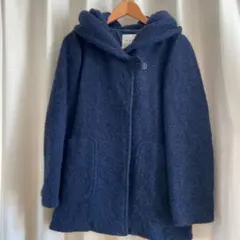 ニコアンド　ウールスライバーコート ネイビー