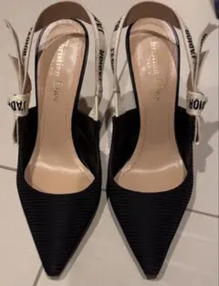 希少 Dior D-DOLL ウェッジパンプス 黒 スエード ゴートスキン