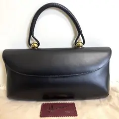 美品☆傳濱野 ハマノ ハンドバッグ リザード型押し ロイヤルモデル 