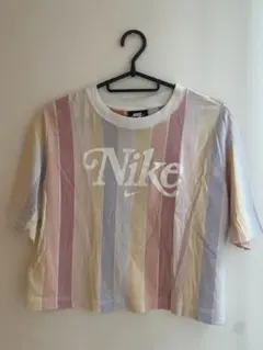 Nike パステルストライプ クロップドTシャツ