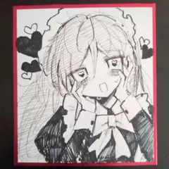 手描きイラスト オリジナル 女の子 アナログ 中色紙 原画 - メルカリ