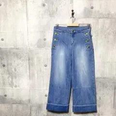 YANUK? ブランドタグ欠損 レディース ワイドデニムパンツ M