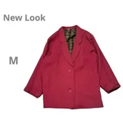 【ニュールック】昭和レトロコート ウール ヴィンテージ えんじ 赤 M 日本製