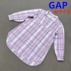 LOVE BY GAP チェック柄 スキッパーシャツ ピンク Mサイズ
